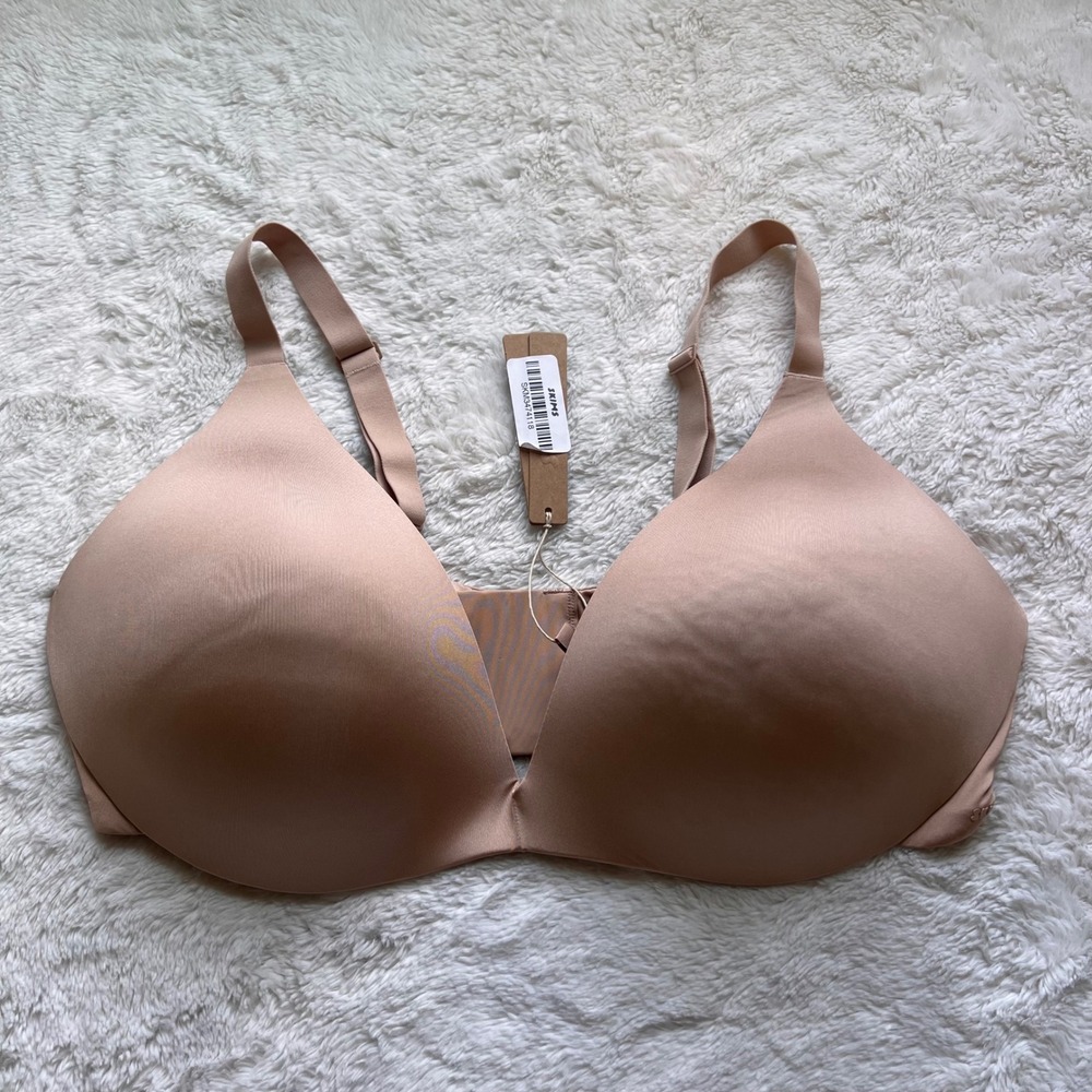 SKIMS Women's Wireless Form Super Push-Up Bra Clay PL-PLG-9558W Size 42D NWT